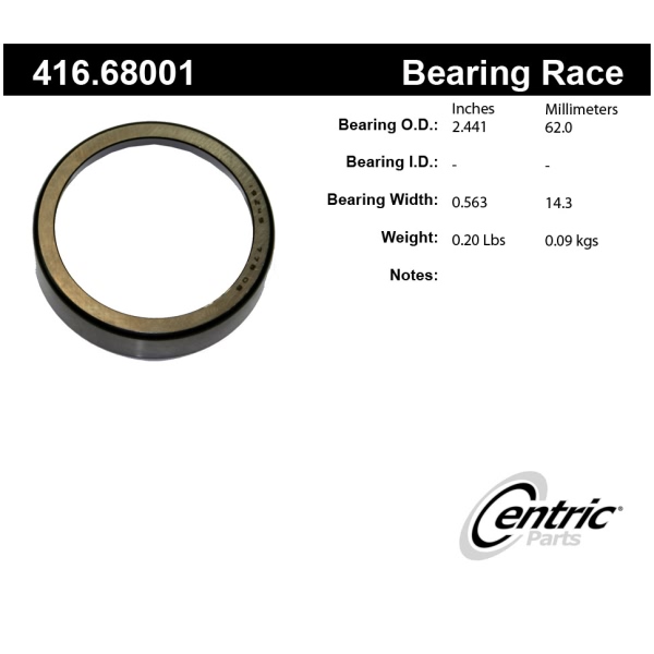 Centric Premium™ Front Outer Wheel Bearing Race 416.68001