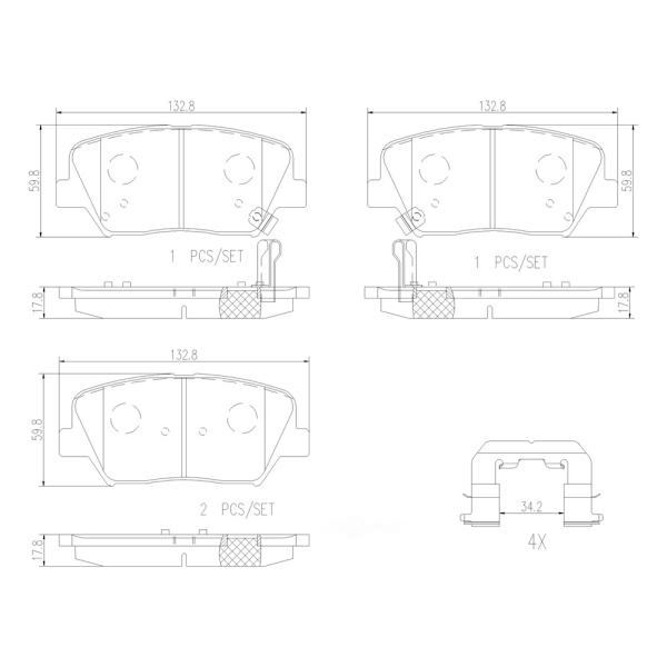 brembo Premium Ceramic Front Disc Brake Pads P30070N