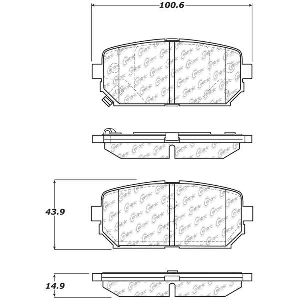 Centric Posi Quiet™ Ceramic Rear Disc Brake Pads 105.12960