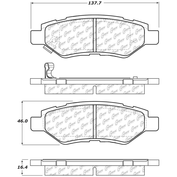 Centric Posi Quiet™ Ceramic Rear Disc Brake Pads 105.13370
