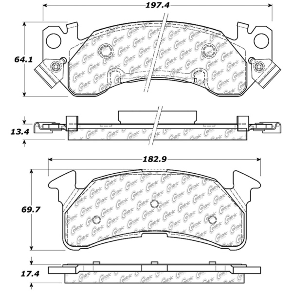 Centric Premium Semi-Metallic Front Disc Brake Pads 300.01530