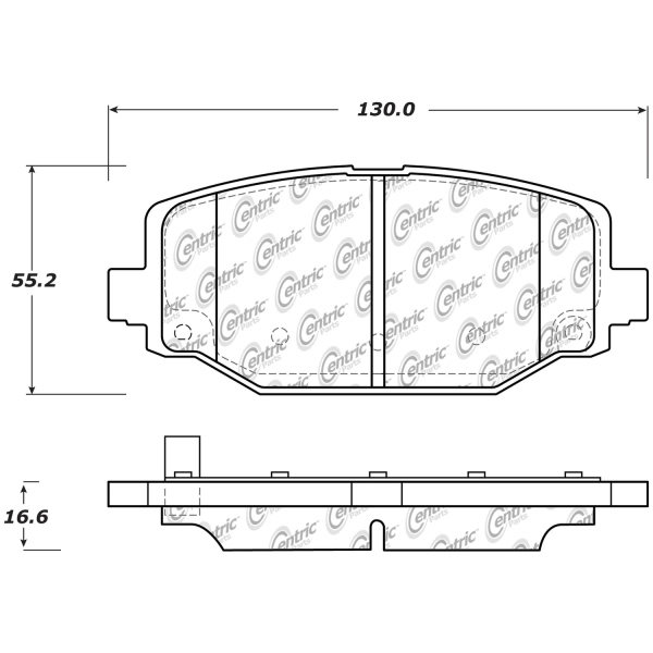 Centric Posi Quiet™ Extended Wear Semi-Metallic Rear Disc Brake Pads 106.15960