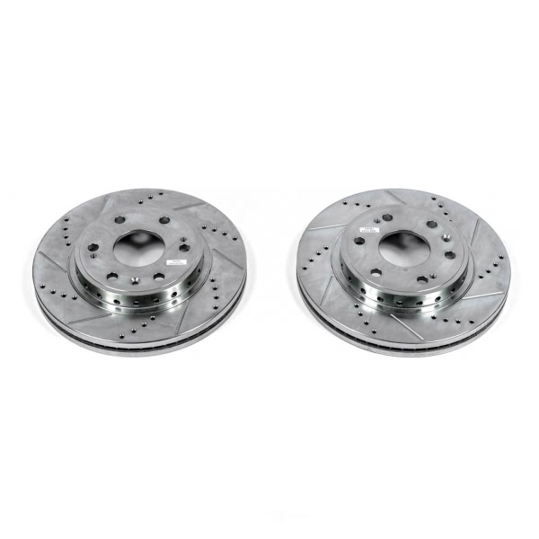 Power Stop PowerStop Evolution Performance Drilled, Slotted& Plated Brake Rotor Pair AR82132XPR