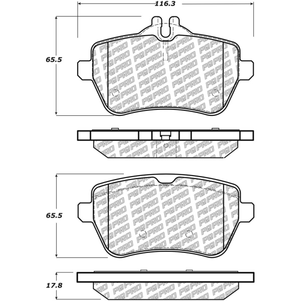 Centric Posi Quiet Pro™ Semi-Metallic Rear Disc Brake Pads 500.16890
