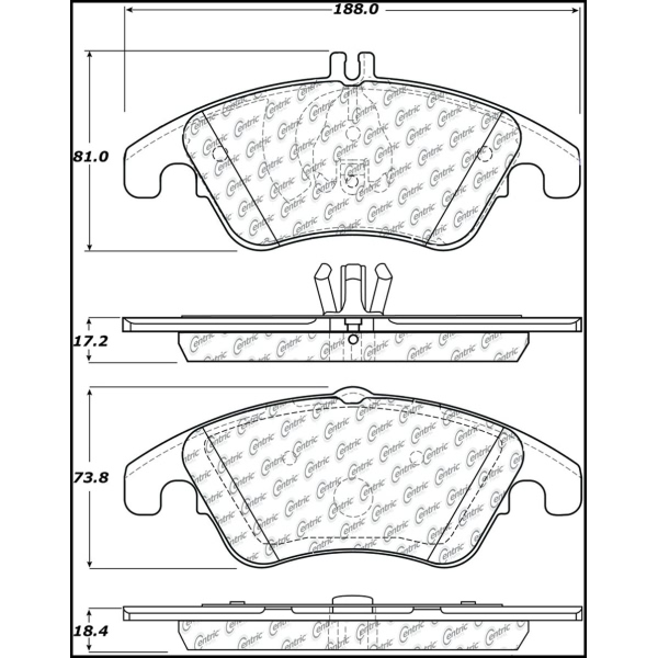 Centric Posi Quiet™ Ceramic Front Disc Brake Pads 105.13420