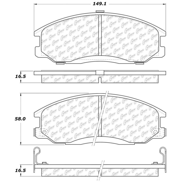 Centric Premium Semi-Metallic Front Disc Brake Pads 300.09030