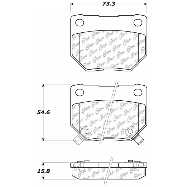 Centric Posi Quiet™ Semi-Metallic Rear Disc Brake Pads 104.04610