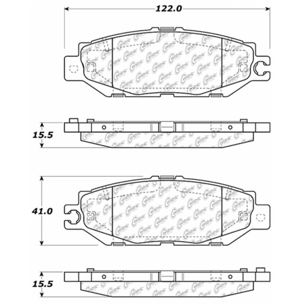 Centric Posi Quiet™ Ceramic Rear Disc Brake Pads 105.06130