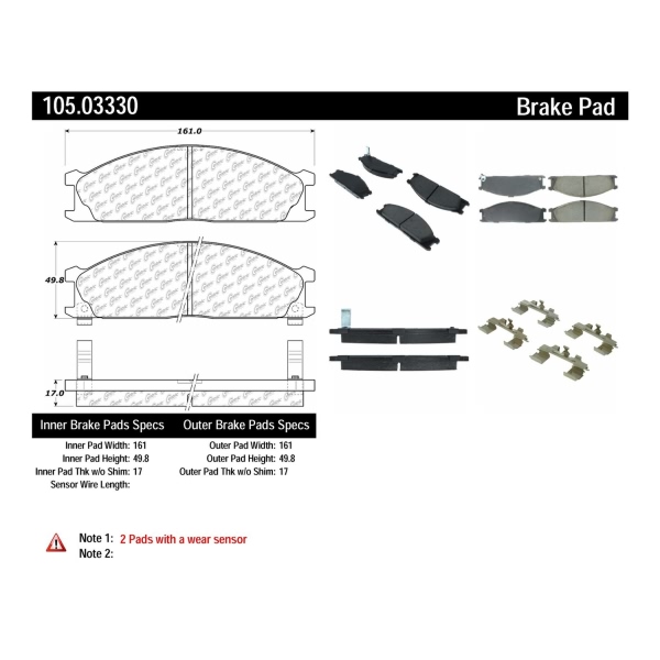 Centric Posi Quiet™ Ceramic Front Disc Brake Pads 105.03330