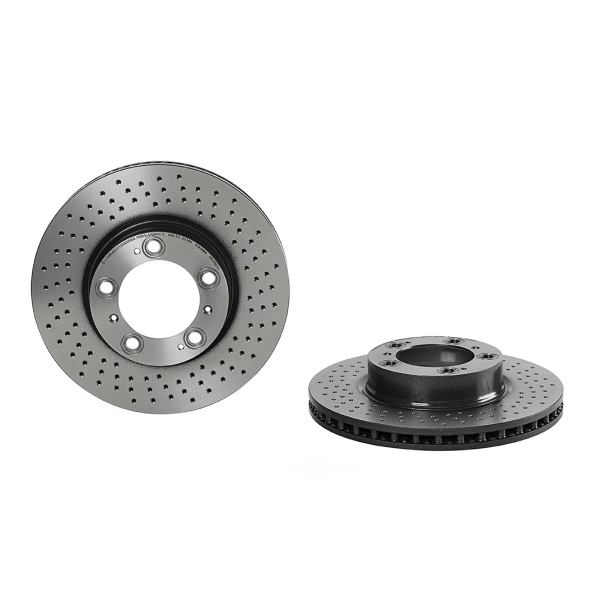 brembo UV Coated Series Drilled Vented Front Passenger Side Brake Rotor 09.C880.11