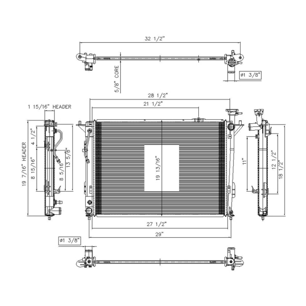 TYC Engine Coolant Radiator 13194