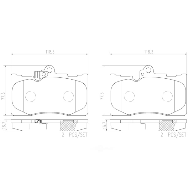 brembo Premium Ceramic Front Disc Brake Pads P83072N