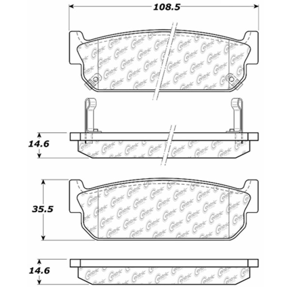 Centric Posi Quiet™ Ceramic Rear Disc Brake Pads 105.05880