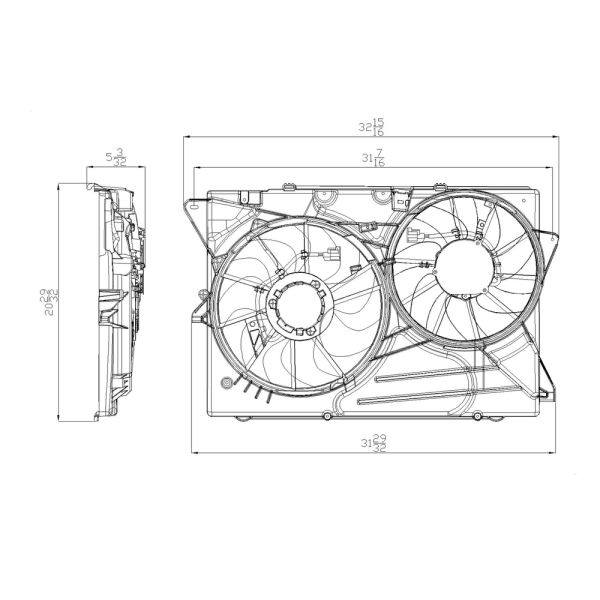 TYC Dual Radiator And Condenser Fan Assembly 622780