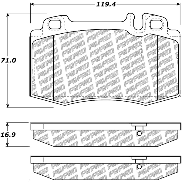 Centric Posi Quiet Pro™ Semi-Metallic Front Disc Brake Pads 500.08471