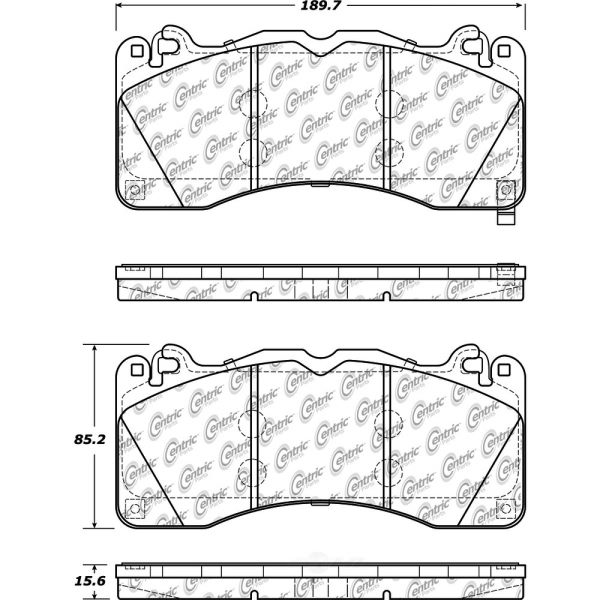 Centric Posi Quiet™ Semi-Metallic Front Disc Brake Pads 104.17920