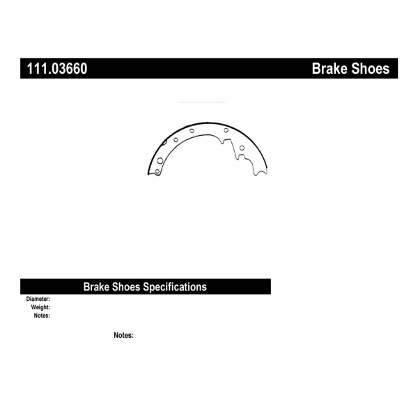 Centric Premium Rear Drum Brake Shoes 111.03660