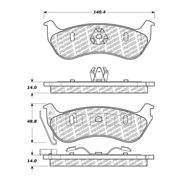 Centric Posi Quiet Pro™ Ceramic Rear Disc Brake Pads 500.09641