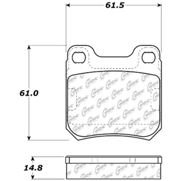 Centric Posi Quiet™ Semi-Metallic Rear Disc Brake Pads 104.07090