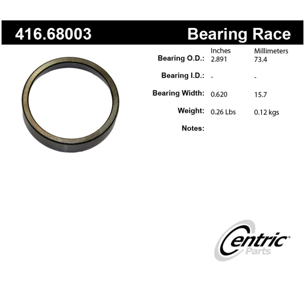Centric Premium™ Front Outer Wheel Bearing Race 416.68003