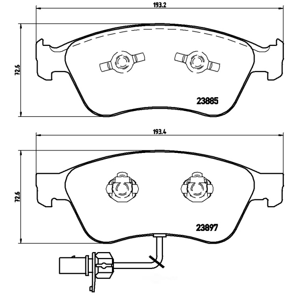 brembo Premium Low-Met OE Equivalent Front Brake Pads P85087