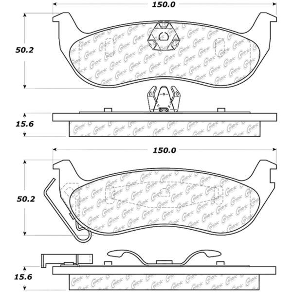 Centric Posi Quiet™ Ceramic Rear Disc Brake Pads 105.09320