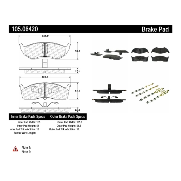 Centric Posi Quiet™ Ceramic Front Disc Brake Pads 105.06420