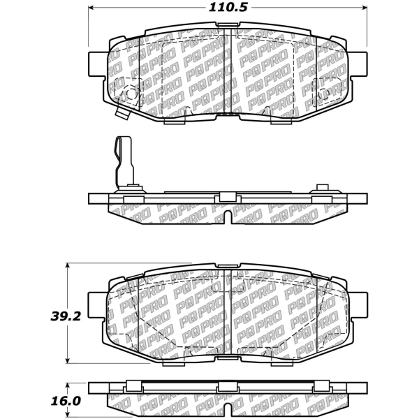 Centric Posi Quiet Pro™ Ceramic Rear Disc Brake Pads 500.11240