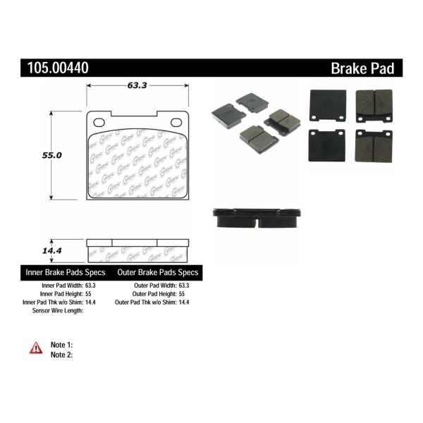 Centric Posi Quiet™ Ceramic Brake Pads With Shims 105.00440