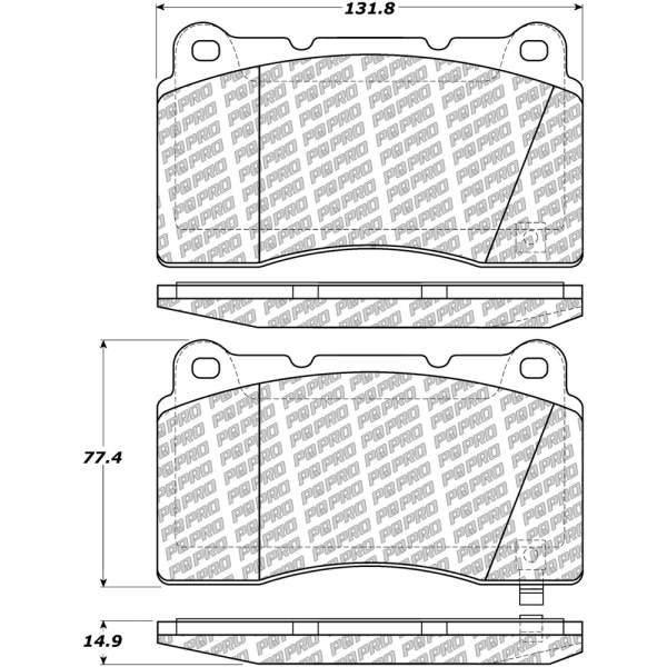 Centric Pq Pro Disc Brake Pads With Hardware 500.10010