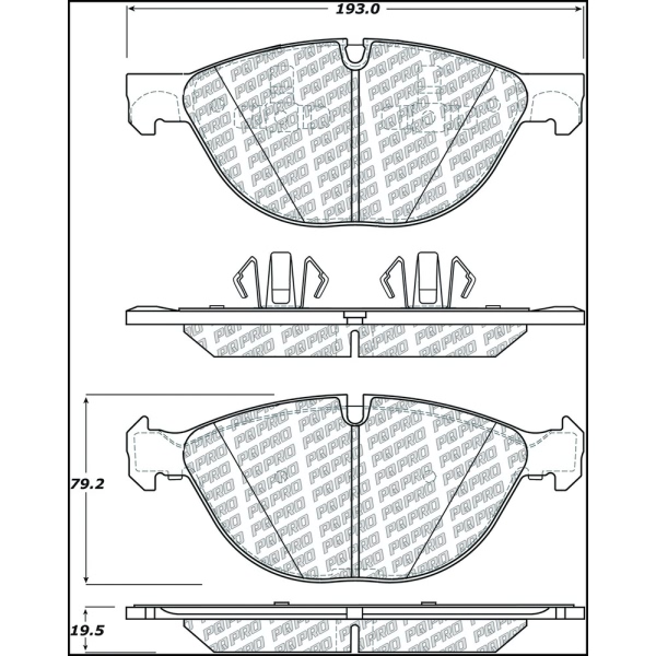 Centric Posi Quiet Pro™ Semi-Metallic Front Disc Brake Pads 500.13810