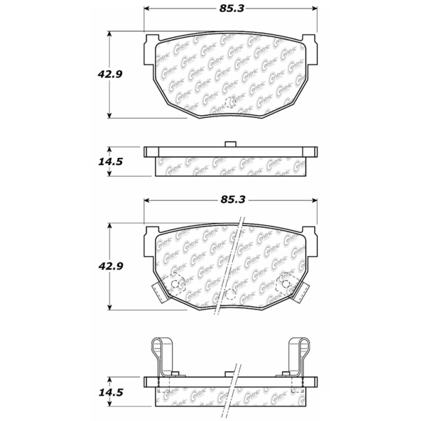 Centric Posi Quiet™ Ceramic Rear Disc Brake Pads 105.02720