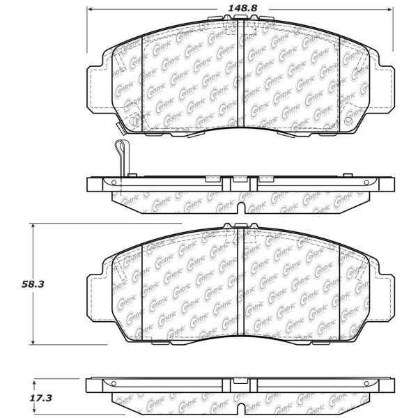 Centric Posi Quiet™ Ceramic Front Disc Brake Pads 105.15060