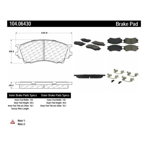 Centric Posi Quiet™ Semi-Metallic Front Disc Brake Pads 104.06430