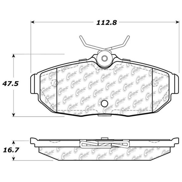 Centric Posi Quiet™ Extended Wear Semi-Metallic Rear Disc Brake Pads 106.10820