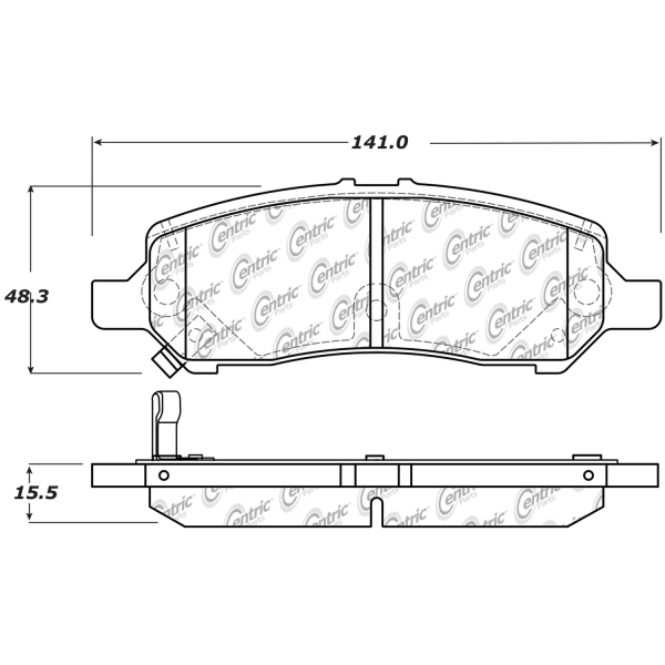 Centric Posi Quiet™ Ceramic Rear Disc Brake Pads 105.16470