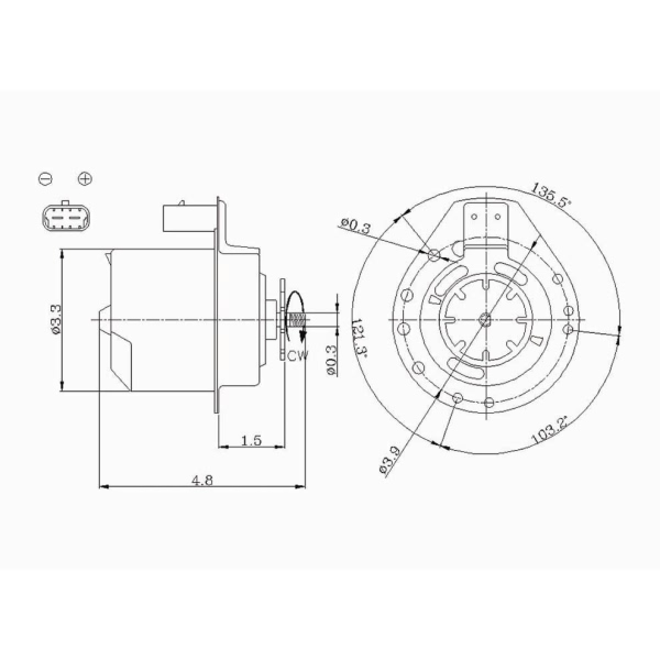 TYC Driver Side Engine Cooling Fan Motor 630070