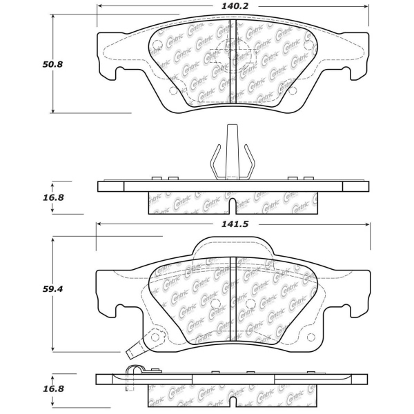 Centric Posi Quiet™ Ceramic Rear Disc Brake Pads 105.14980