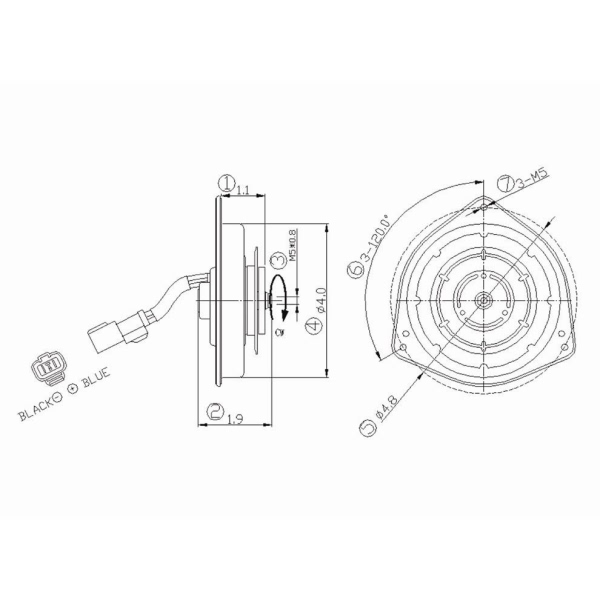 TYC Passenger Side Engine Cooling Fan Motor 630910