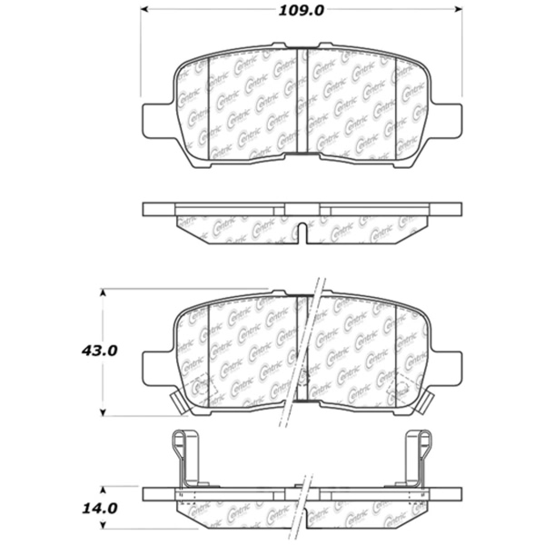 Centric Premium Ceramic Rear Disc Brake Pads 301.09990