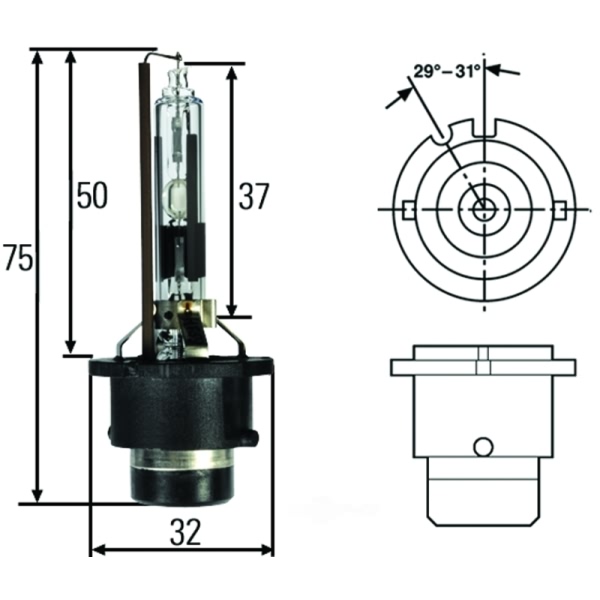 Hella Headlight Bulb Hid Capsule D2R 12V 35W 8Gs H83070001