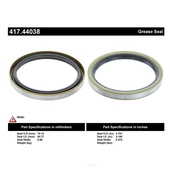 Centric Premium™ Axle Shaft Seal 417.44038