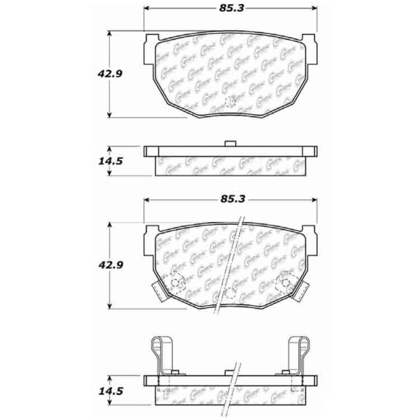 Centric Posi Quiet™ Ceramic Rear Disc Brake Pads 105.02721