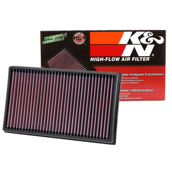 K&N 33 Series Panel Red Air Filter （11.563" L x 7" W x 1.25" H) 33-3005