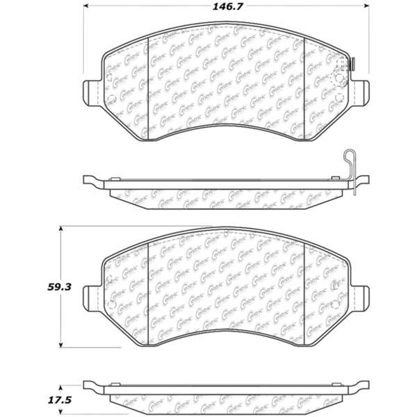 Centric Posi Quiet™ Ceramic Front Disc Brake Pads 105.08560