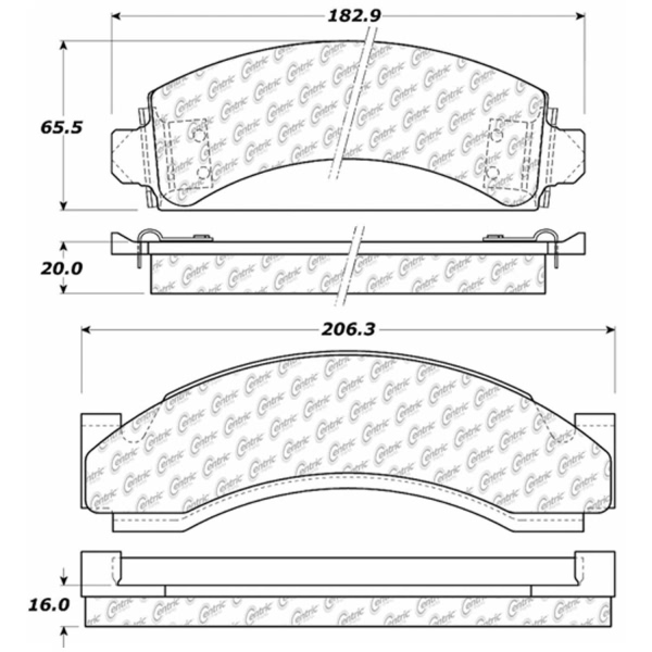 Centric Posi Quiet™ Semi-Metallic Front Disc Brake Pads 104.05430