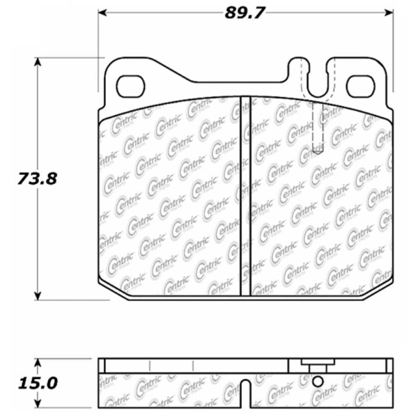 Centric Posi Quiet™ Semi-Metallic Front Disc Brake Pads 104.01450