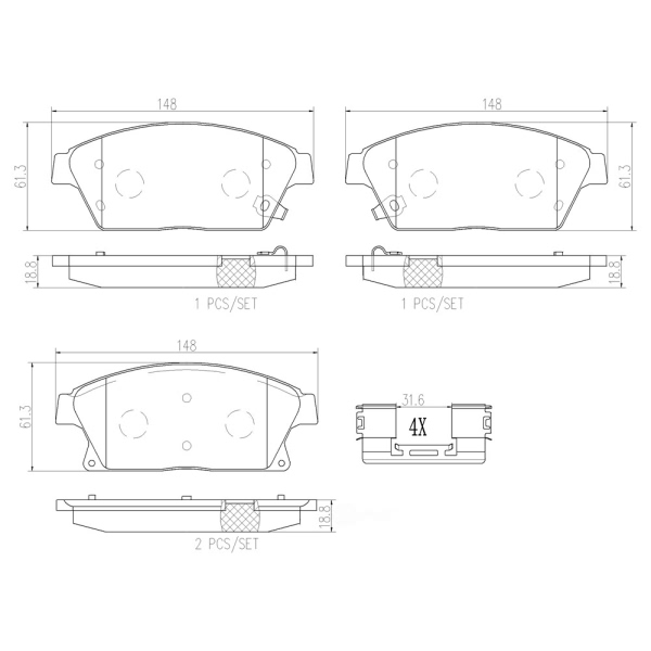 brembo Premium Ceramic Front Disc Brake Pads P59077N