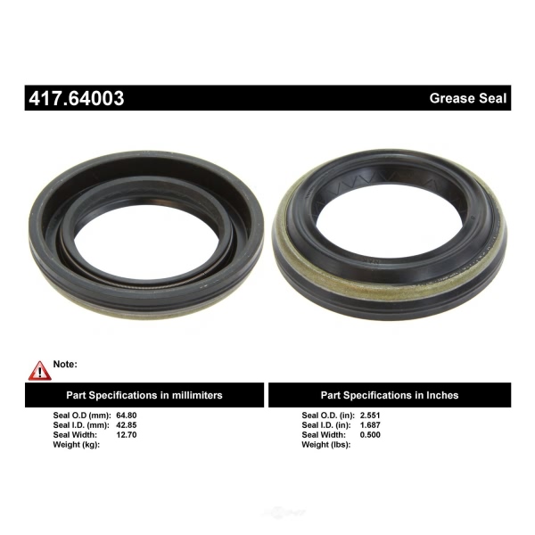 Centric Premium™ Axle Shaft Seal 417.64003