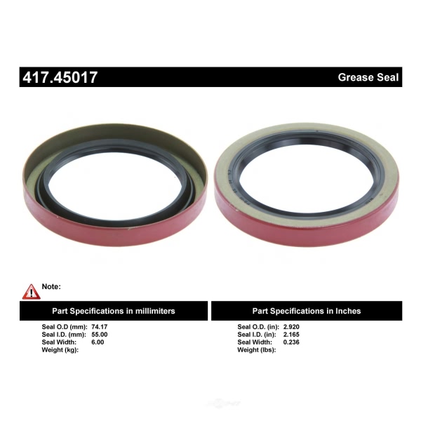 Centric Premium™ Front Wheel Seal 417.45017